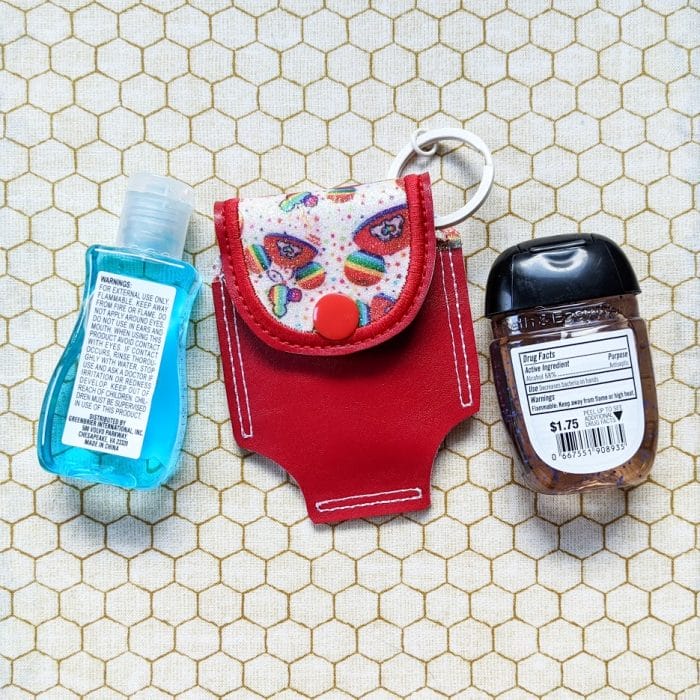 Foldover Hand Sanitizer Holder - UP - Applique Key Fob Snap Tab - 5x7 and up ONLY - August 2020