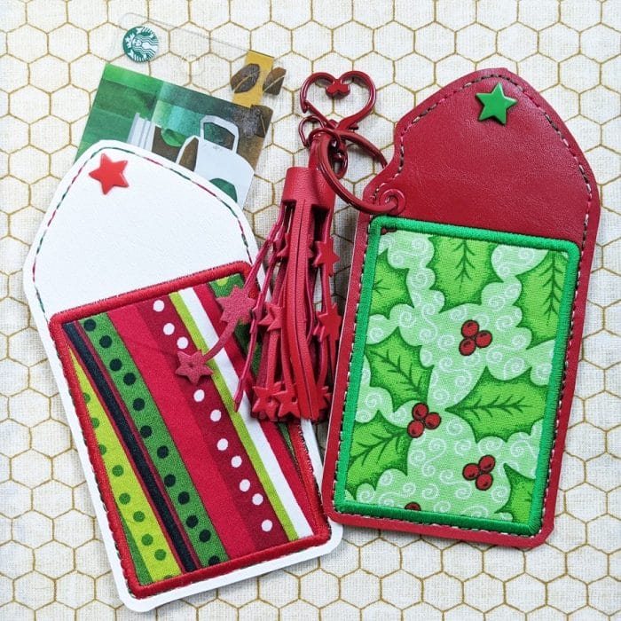 Cards Holder with Eyelet Key Fob Option - APPLIQUE - 5x7 and up ONLY - September 2020
