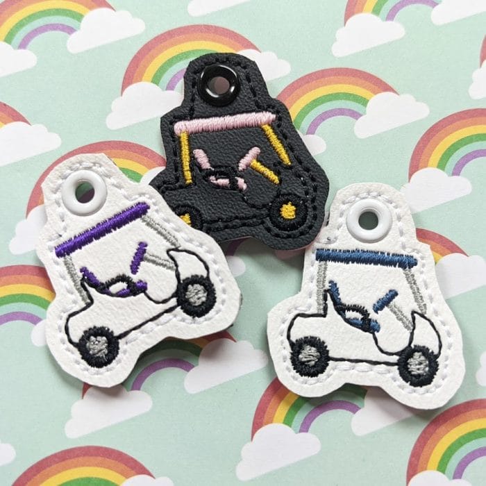 Tiny Golf Cart Eyelet for Earrings, Key Fobs, Zipper Pull - Image 2