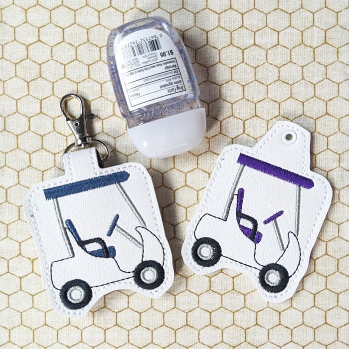 Golf Cart Hand Sanitizer Holder Key Fob & Snap Tab