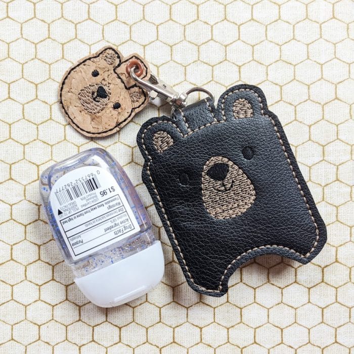 Bear Face Hand Sanitizer Holder Key Fob & Snap Tab - September 2020 - Image 2