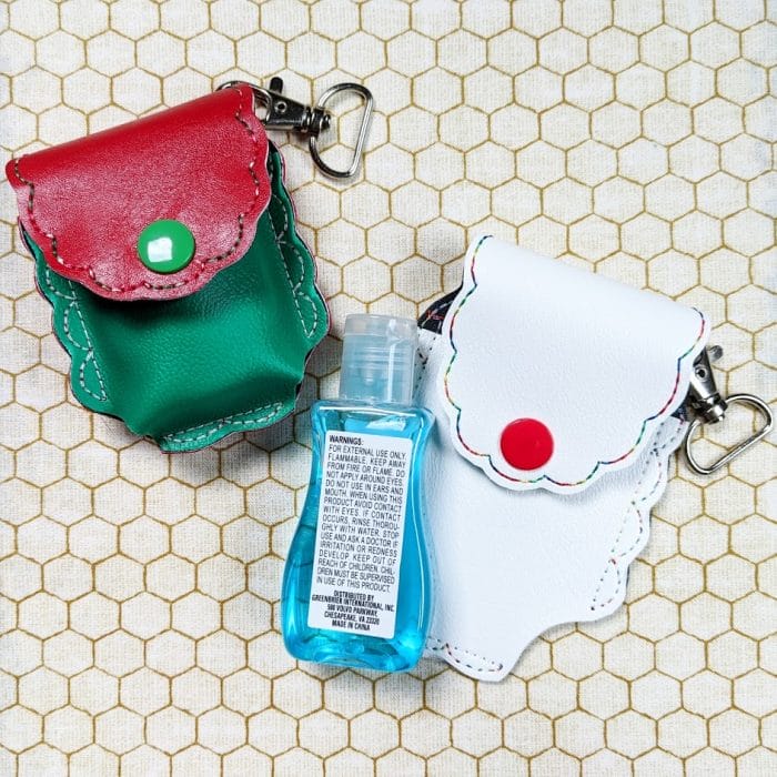 Foldover Hand Sanitizer Holder - UP - Scallop Key Fob Snap Tab - 5x7 and up ONLY - August 2020