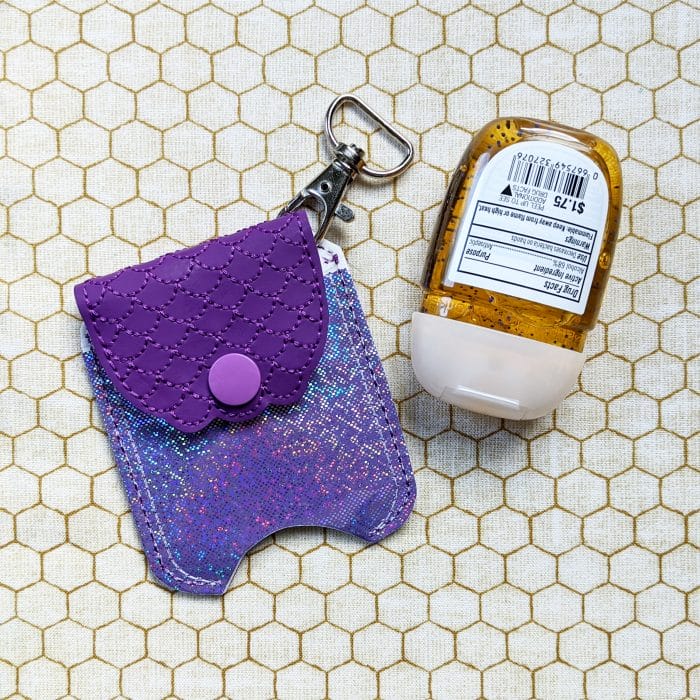 Foldover Hand Sanitizer Holder - DOWN - Mermaid Key Fob Snap Tab - 5x7 and up ONLY - August 2020