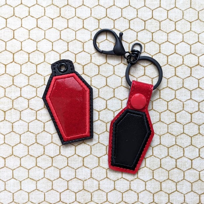 Coffin Applique Snap Tab & Eyelet Key Fob Set - October 2020