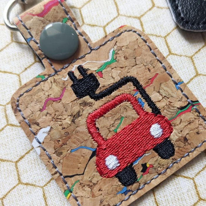 Electric Car Snap Tab & Eyelet Key Fob Set - October 2020