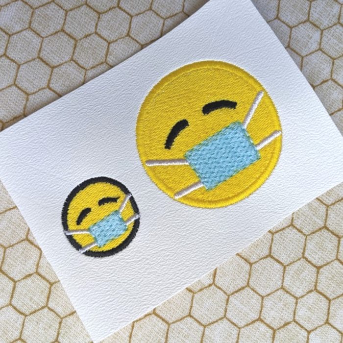Mini Mask Guy Embroidery Design, 1" and 2" Fill - October 2020