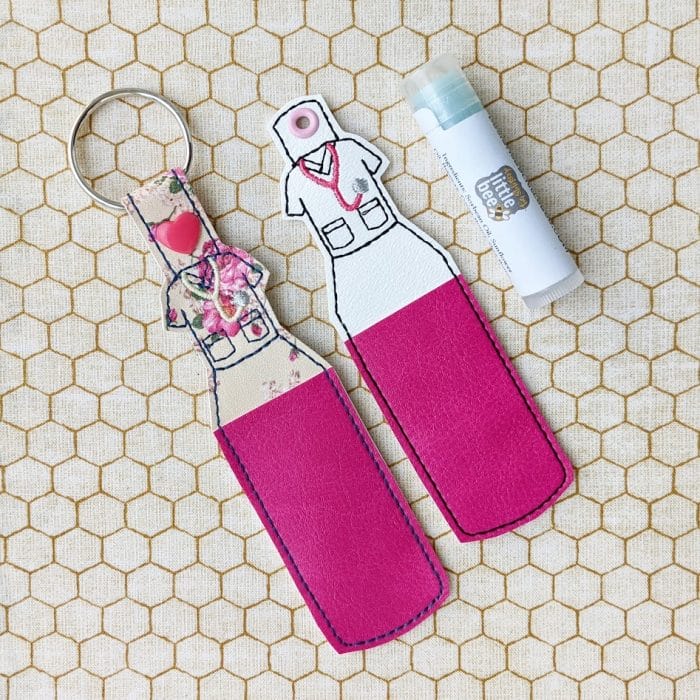 Scrub Lip Balm Holder - Snap Tab & Eyelet Key Fob Set