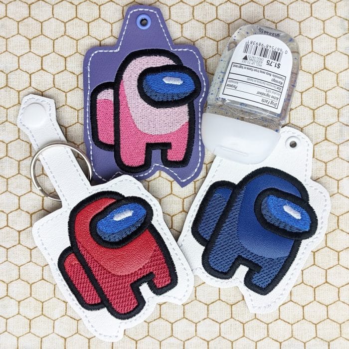 Among Us Hand Sanitizer Holder Key Fob & Snap Tab