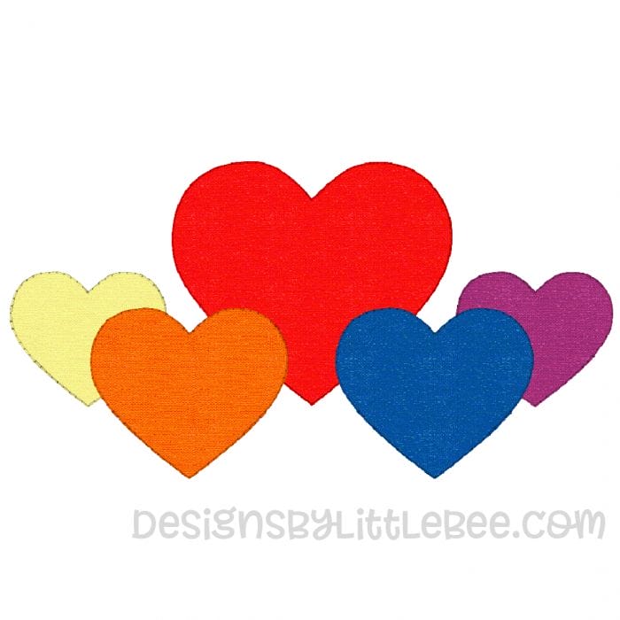 Raggy Hearts Applique Embroidery Design - Image 2