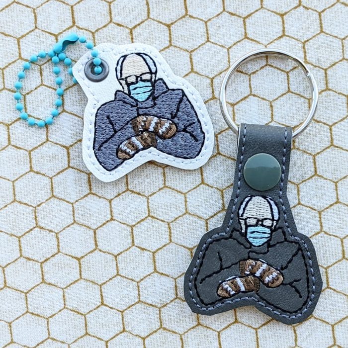 Bernie Mittens Snap Tab & Eyelet Key Fob Set