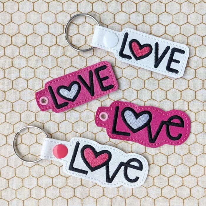 Love Word Snap Tab & Eyelet Key Fob Set