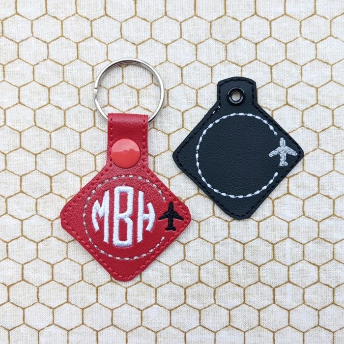 Airplane Monogram Circle Snap Tab & Eyelet Set