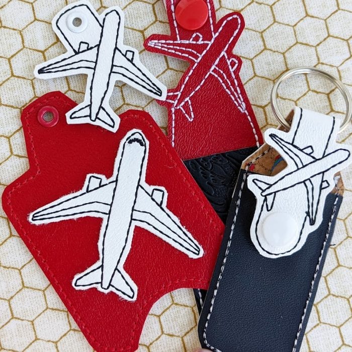 Airplane Hand Sanitizer Holder Key Fob & Snap Tab - Image 2