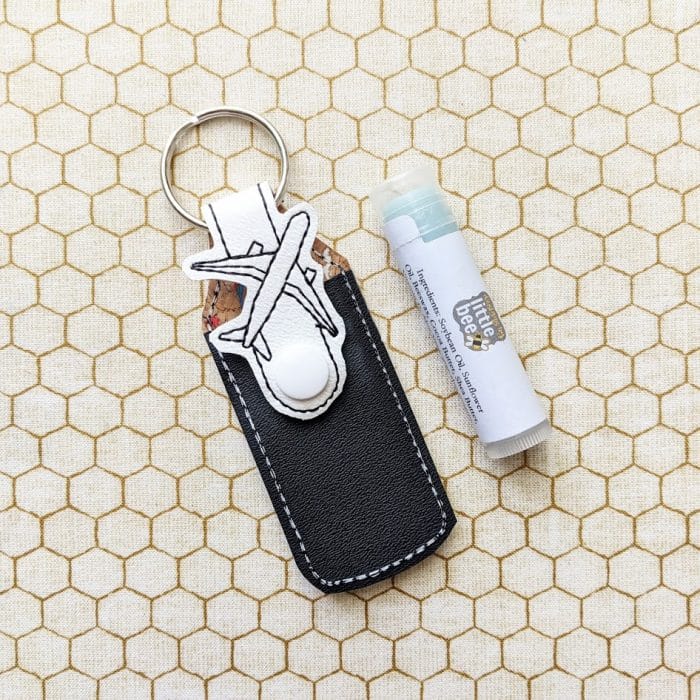 Airplane Lip Balm Holder Key Fob Snap Tab - 5x7+ ONLY