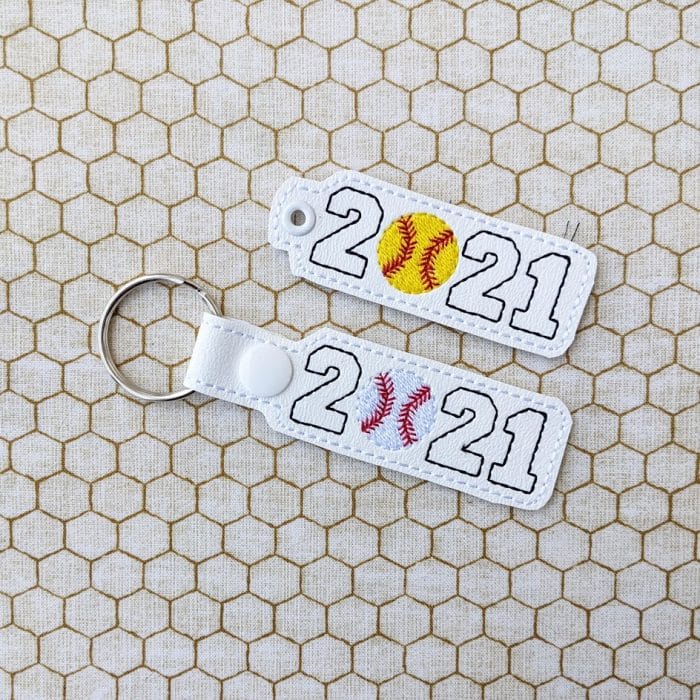 2021 Baseball Snap Tab & Eyelet Key Fob Set