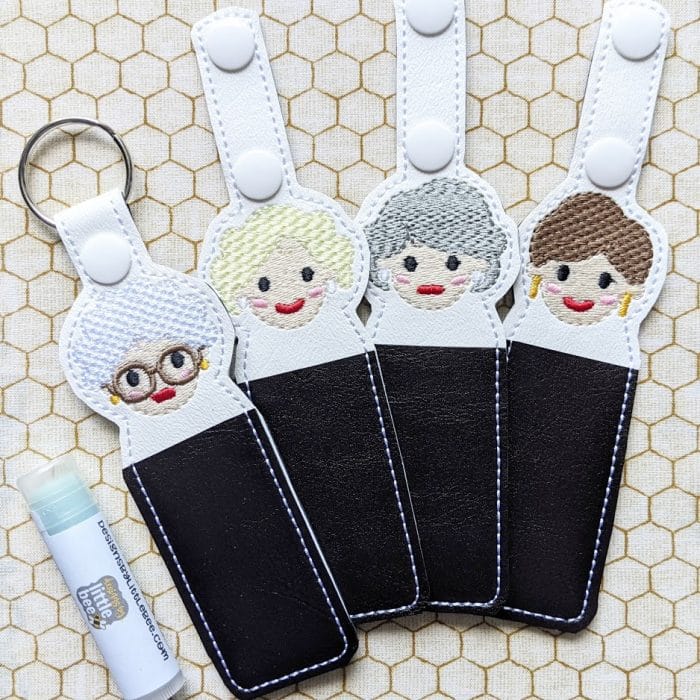 Golden Girls Lip Balm Holder Snap Tab Key Fob SET