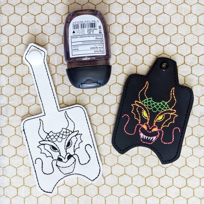 Dragon Hand Sanitizer Holder Key Fob & Snap Tab