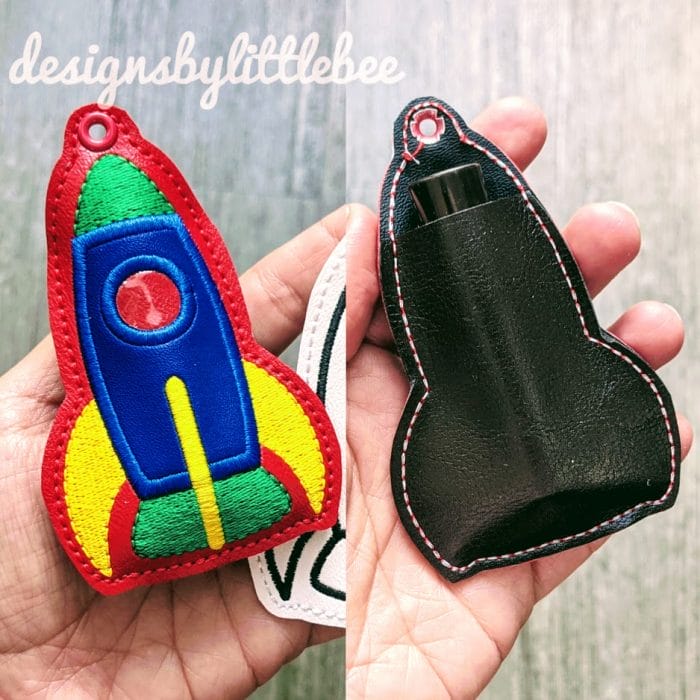 Rocket Lip Balm Holder Key Fob Snap Tab