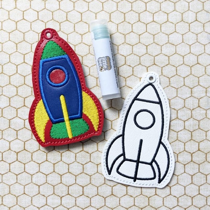 Rocket Lip Balm Holder Key Fob Snap Tab - Image 2