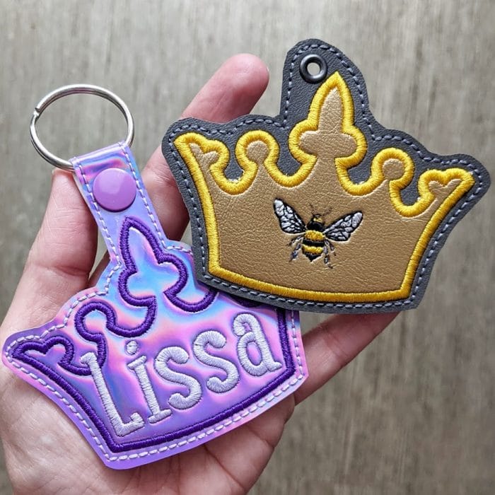 Crown Oversized Snap Tab & Eyelet Key Fob
