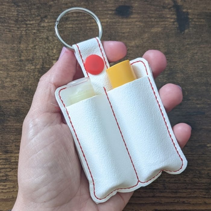 Double Lip Balm Snap Tab & Eyelet Key Fob