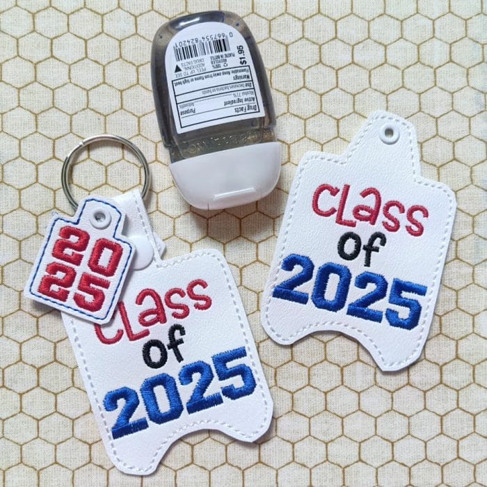 Class of 2025 Hand Sanitizer Holder Key Fob & Snap Tab