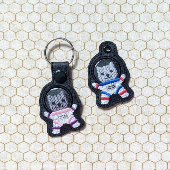 Cat Astronaut Snap Tab & Eyelet Key Fobs