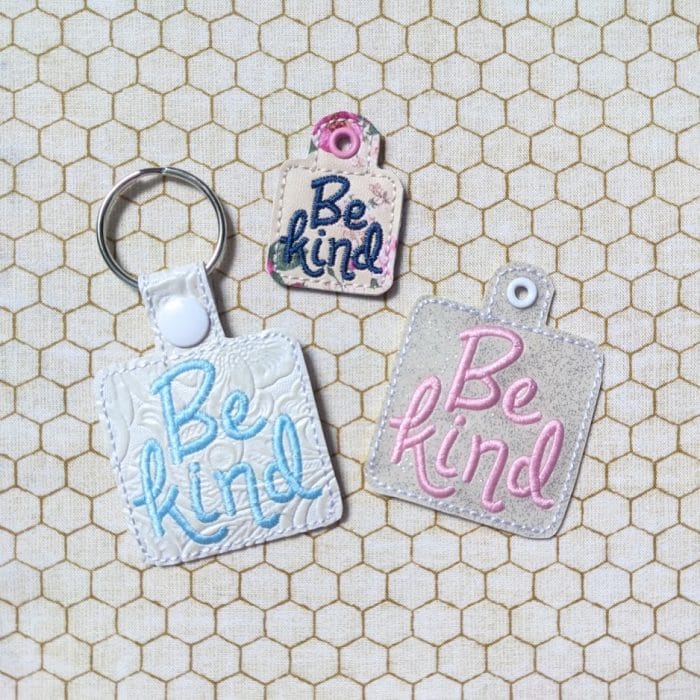 Be Kind Snap Tab & Eyelet Key Fobs