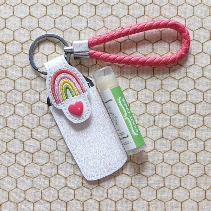 Rainbow Lip Balm Holder Key Fob Snap Tab - 5x7+ ONLY
