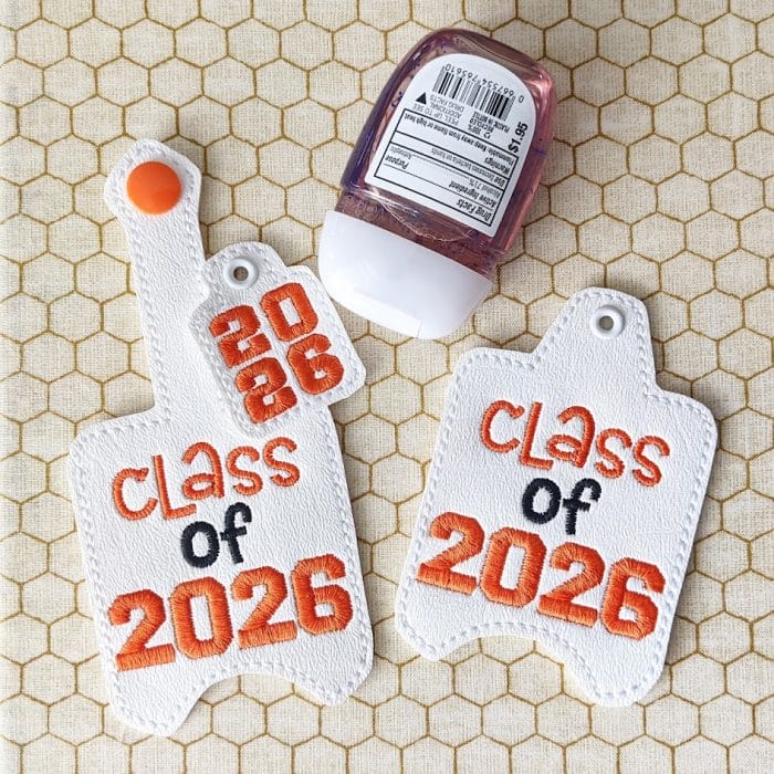 Class of 2026 Hand Sanitizer Holder Key Fob & Snap Tab