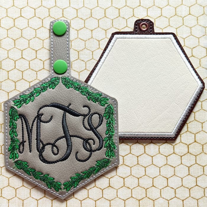 Hexagon Applique Bag Tag