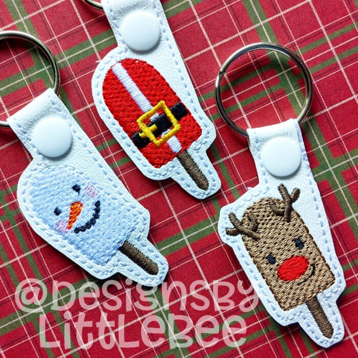 Christmas Popsicle Fobs - Snap Tab & Eyelet