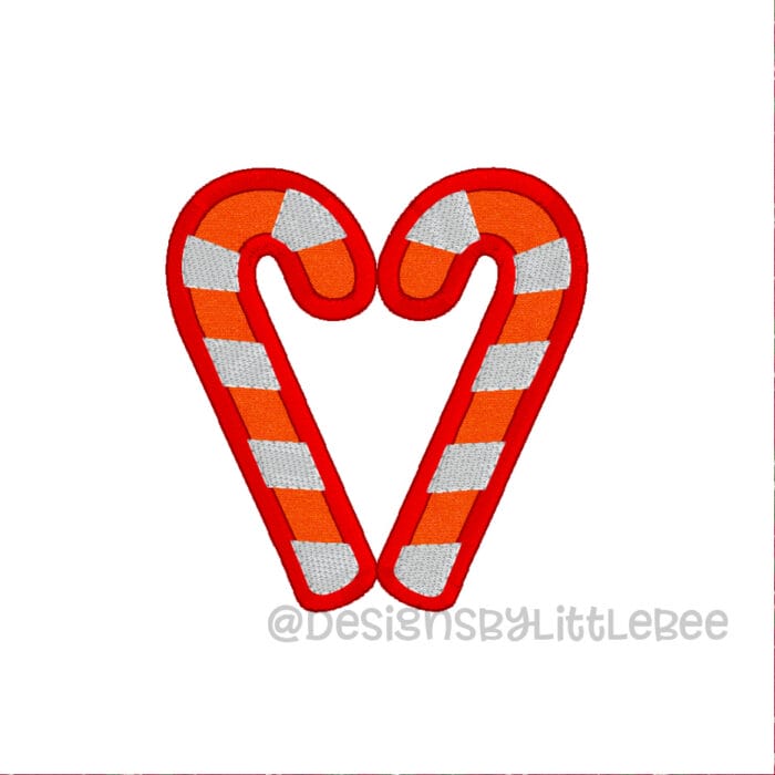 Candy Cane Heart Applique