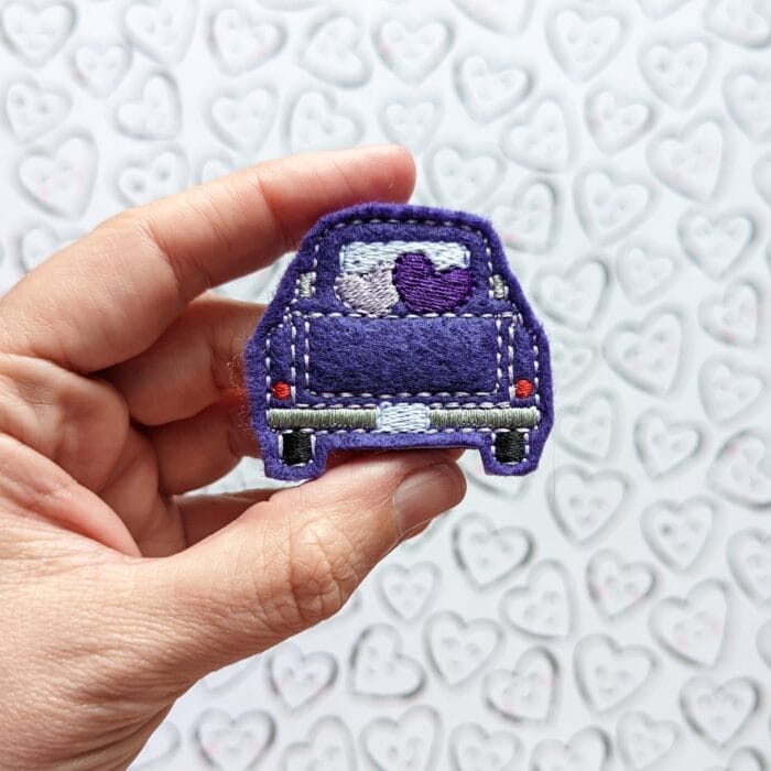 Classic Truck with Hearts Feltie