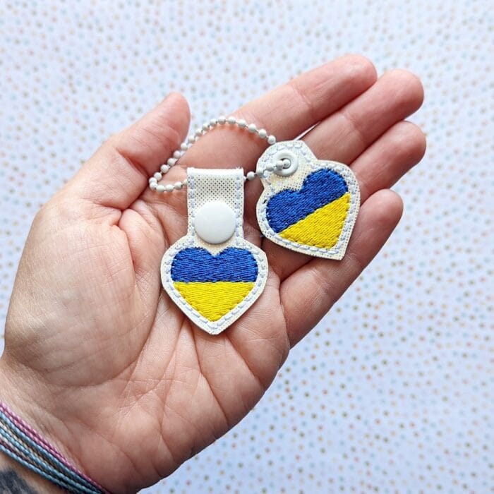Two Color Heart - Snap Tab & Eyelet Key Fob - Image 2