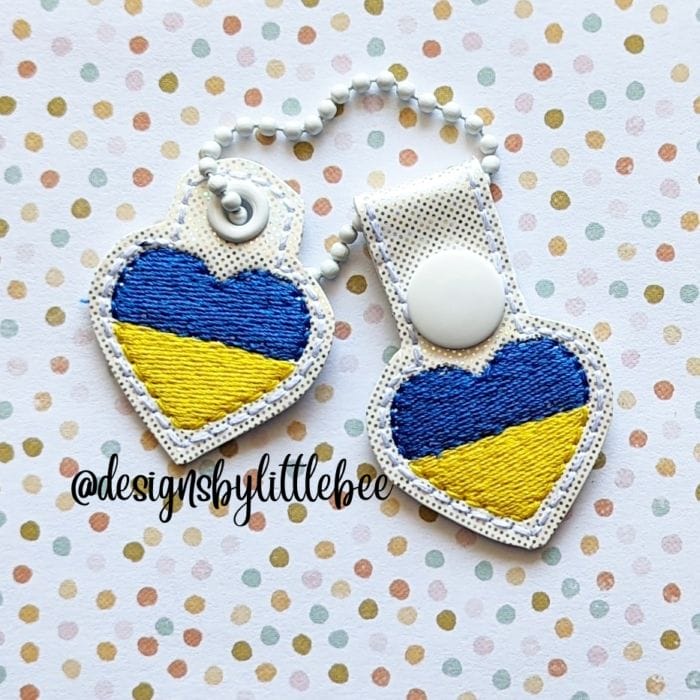 Two Color Heart - Snap Tab & Eyelet Key Fob