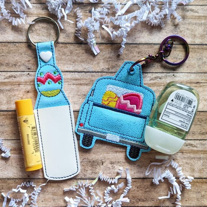 Egg Lip Balm Holder - Snap Tab & Eyelet Key Fob Set
