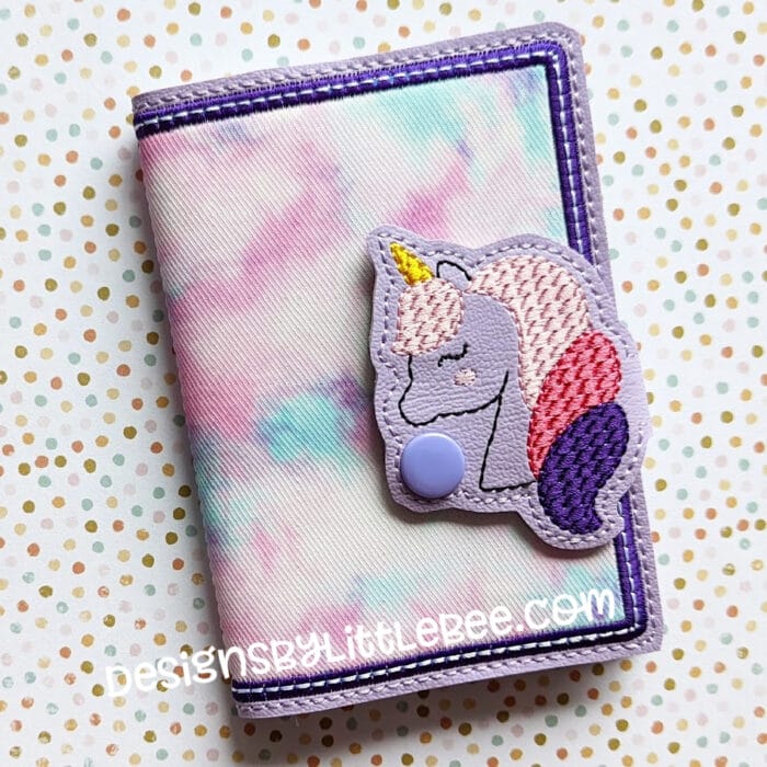Cartoon Unicorn Mini Composition Book Snap Cover