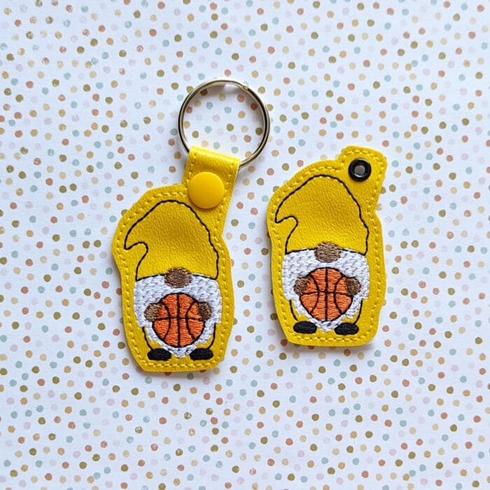 Gnome with Basketball Snap Tab & Eyelet Fob
