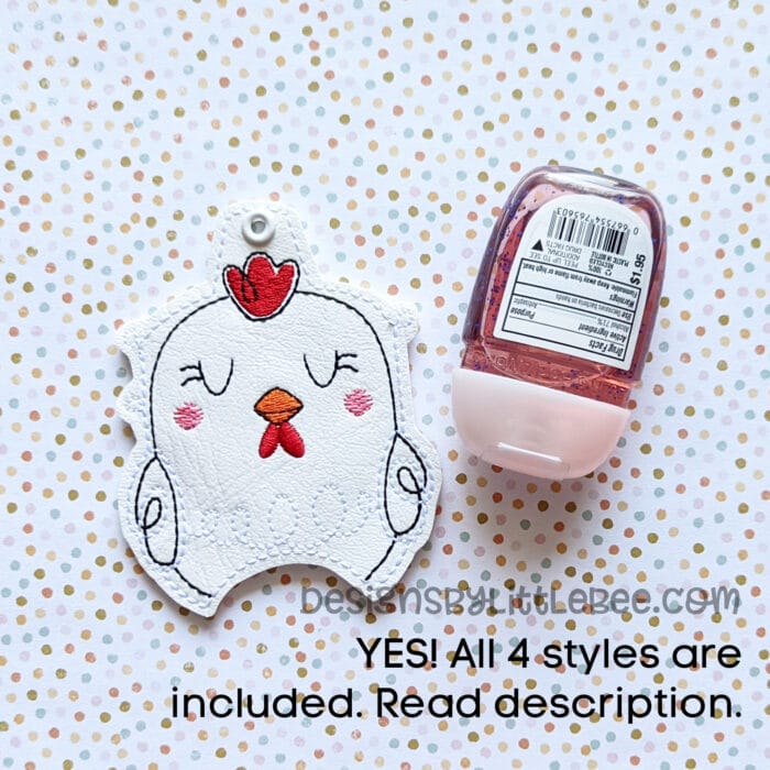 Chicken Sanitizer Holder Key Fob & Snap Tab