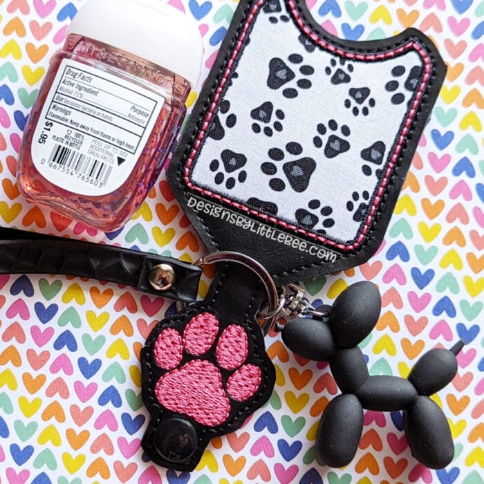 Paw Print Hand Sanitizer Holder Snap Tab - 5x7+ ONLY