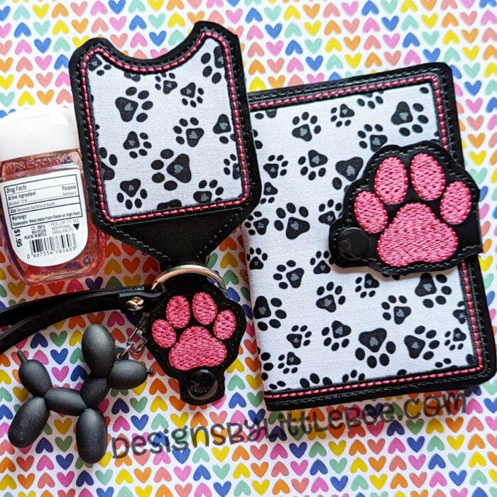 Paw Print Hand Sanitizer Holder Snap Tab - 5x7+ ONLY - Image 2