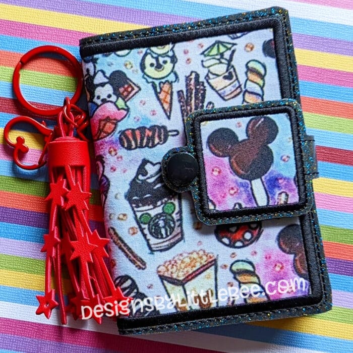 Rounded Square Applique Mini Composition Book Snap Cover