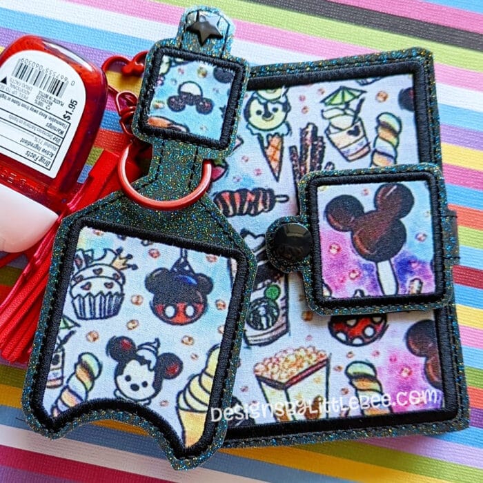 Rounded Square Applique Mini Composition Book Snap Cover - Image 2