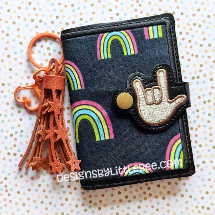 I Love You ASL Mini Composition Book Snap Cover
