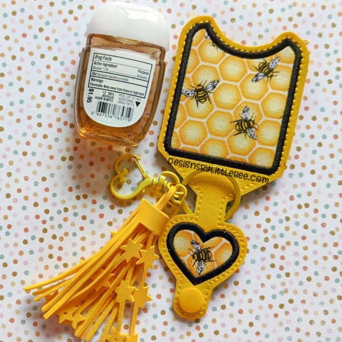 Heart Hand Sanitizer Holder Snap Tab - 5x7+ ONLY