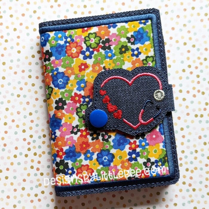 Stethoscope & Hearts - Mini Composition Book Snap Cover