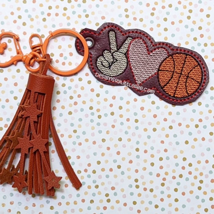 Peace, Love, Basketball - Snap Tab & Eyelet Fob
