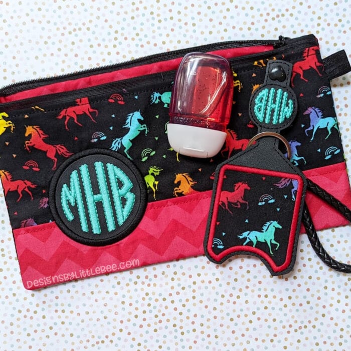 Monogram Circle ITH Split Zipper Bag