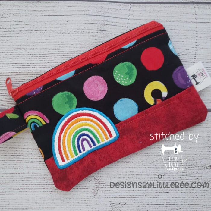 Rainbow ITH Split Zipper Bag